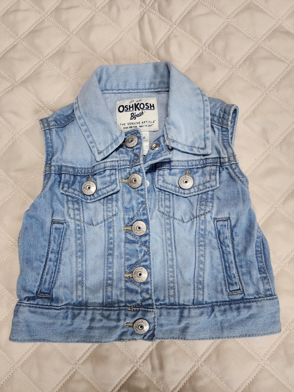 OshKosh B'gosh Light Blue Denim Vest with Button Front